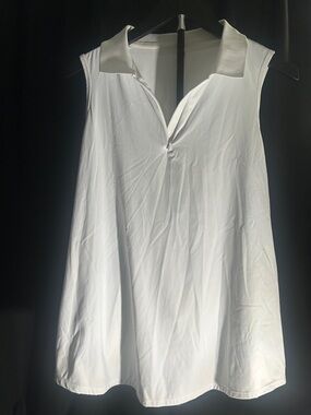 MTA Sport White Zip Polo Top